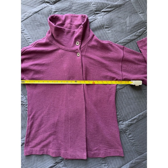 Columbia Womens XL Violet Funnel Neck Button Wrap Jacket Sweater Plum - Picture 6 of 8